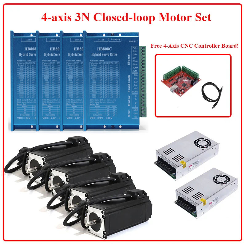 4 Axis Nema 23 Closed Loop Ste - Nema 23 Closed Loop Stepper Motor Driver Kit review and price