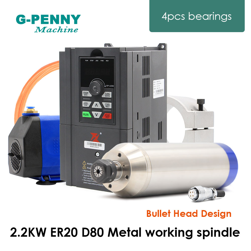 2.2kw ER20 D80 Metal Spindle W - 2.2Kw Water Cooled Spindle Kit Vfd review and price